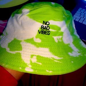 Green Bucket Hat Bleached by Me